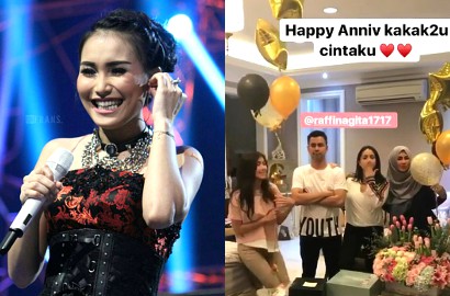Seolah Enggan Kasih 'Kado' Ultah Nikah Raffi-Nagita, Kepala Ayu Ting Ting Terbentur Kamera