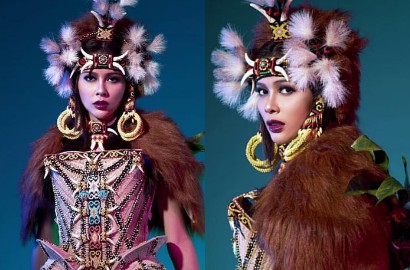 Pakai Aksesoris Kepala Orangutan, Bunga Jelitha Ungkap Nama Kostum Nasional di Miss Universe