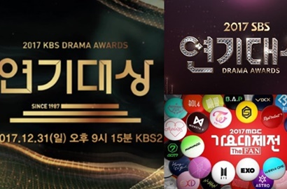 Tayang Bareng, Ini Rating MBC Gayo Daejejun, KBS dan SBS Drama Awards 2017