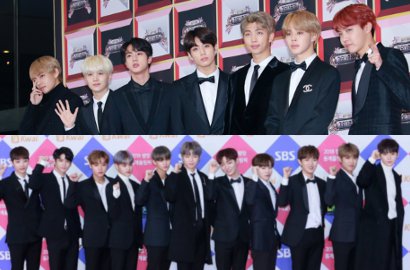 Gantengnya BTS-Wanna One Cs di Red Carpet GDA 2018 Bikin Fans Heboh