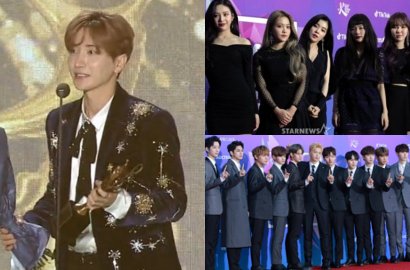 Leeteuk Wakili EXO dan Teamin, Red Velvet-Wanna One Cs Bawa Pulang Bonsang di SMA 2018