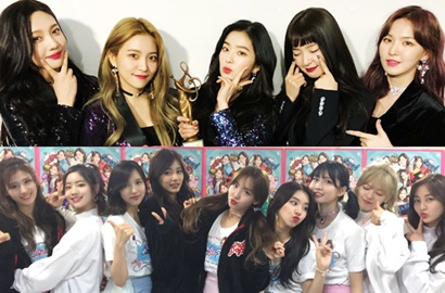 Foto Momen Dirilis, Intip Cerianya Twice-Red Velvet cs Syuting 'ISAC 2018'
