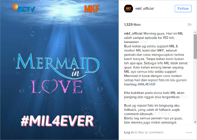 'Mermaid in Love' Tembus 150 Episode