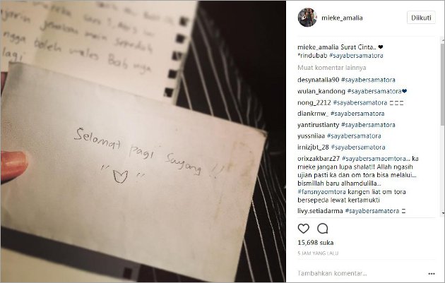 Surat Cinta Mieke Amalia dan Tora Sudiro
