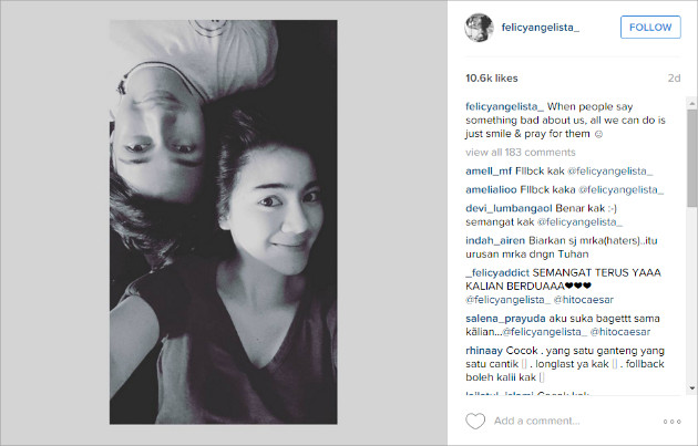 Pamer Tiduran Bareng, Felicya Pacar Caesar Hito 'Mondy 