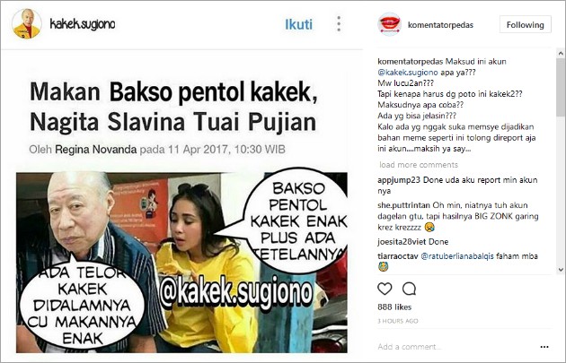 Nagita Jadi Korban Pelecehan Seksual Lewat Meme Kakek Genit Sugiono Fans Ngamuk