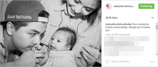 Sentuh Kumis Glenn Alinskie, Ekspresi Lucu Nastusha Ini Bikin Netter Makin Gemes