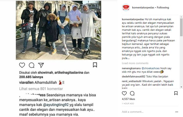 Ibu Ayu Ting Ting dan Via Vallen Dibandingkan Umi Khalsum Ibu Ayu Ting Ting dan Via Vallen Dibandingkan Umi Khalsum
