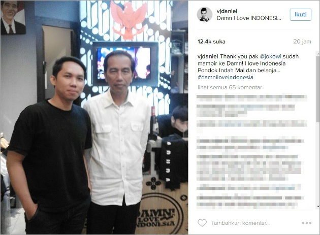 Presiden Jokowi di Salah Satu Gerai Milik Daniel
