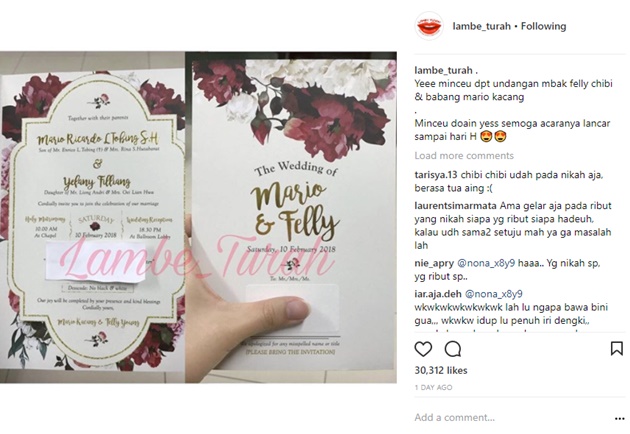 Gara-Gara Ini, Netter Kesal Lihat Undangan Nikah Felly Eks 