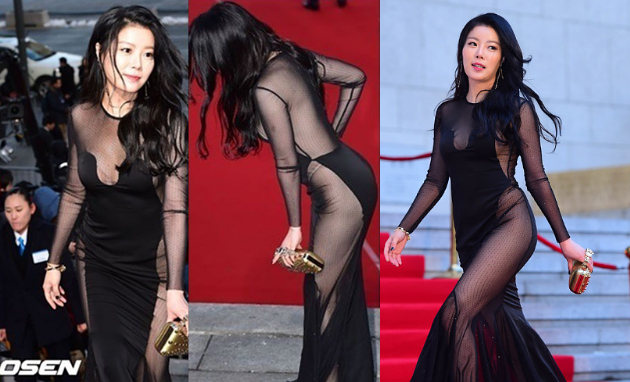 Aktris Ini Kenakan Gaun Transparan di Blue Dragon Awards