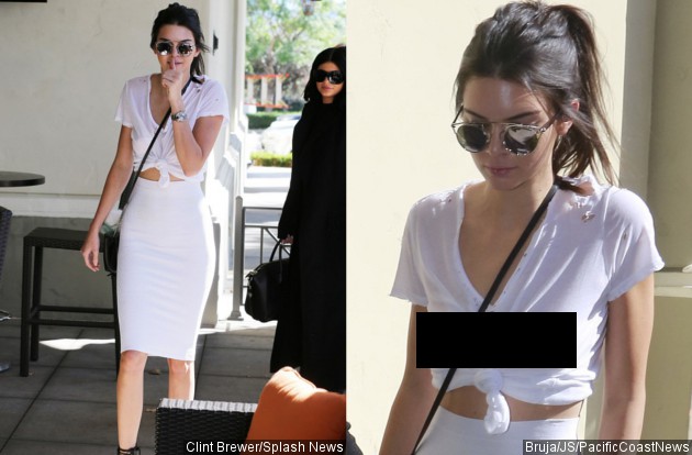 Pakai Baju Putih Transparan Kendall Jenner Pamer Tindikan Payudara