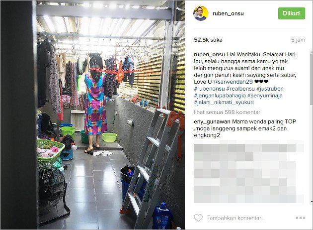 Ucapan Selamat Hari Ibu dari Ruben Onsu untuk Sarwendah