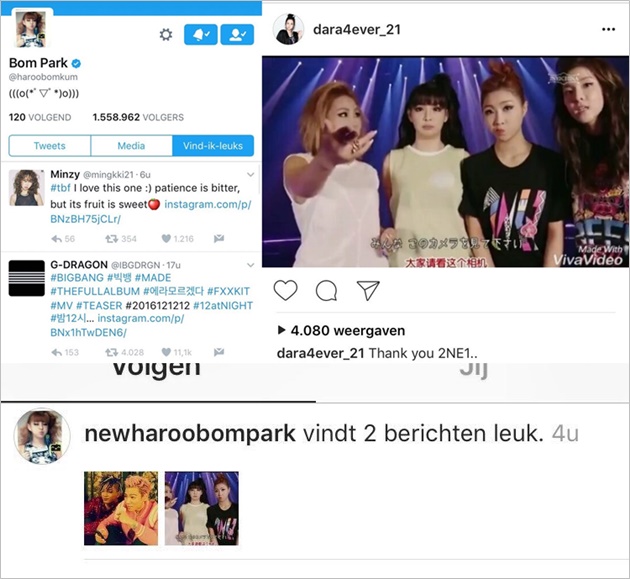Bikin Baper Lagi, Park Bom Nge-Like Status Minzy dan Foto 2NE1