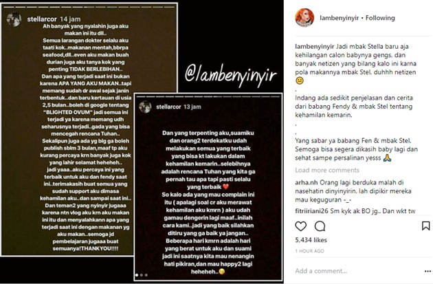 Pola Makan Disebut Jadi Penyebab Keguguran, Stella 