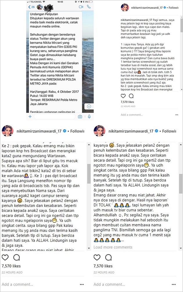 Nikita Mirzani Dituding Tulis Ujaran Kebencian Film G30S Nikita Mirzani Dituding Tulis Ujaran Kebencian Film G30S