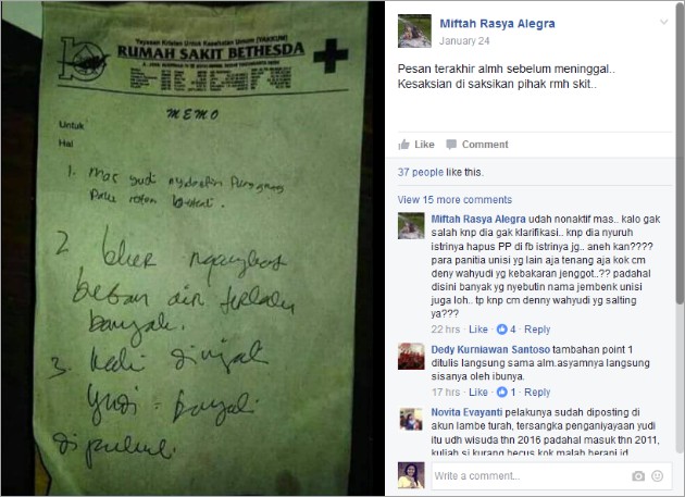 Ini Pesan Terakhir Korban Mapala Unisi Sebelum Tewas Dianiaya