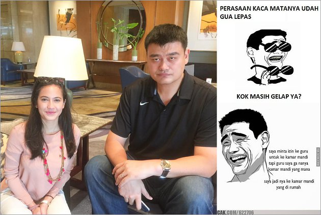 Pevita Foto Bareng Yao Ming Raja Meme Legendaris Begini Reaksi Kocak Netter
