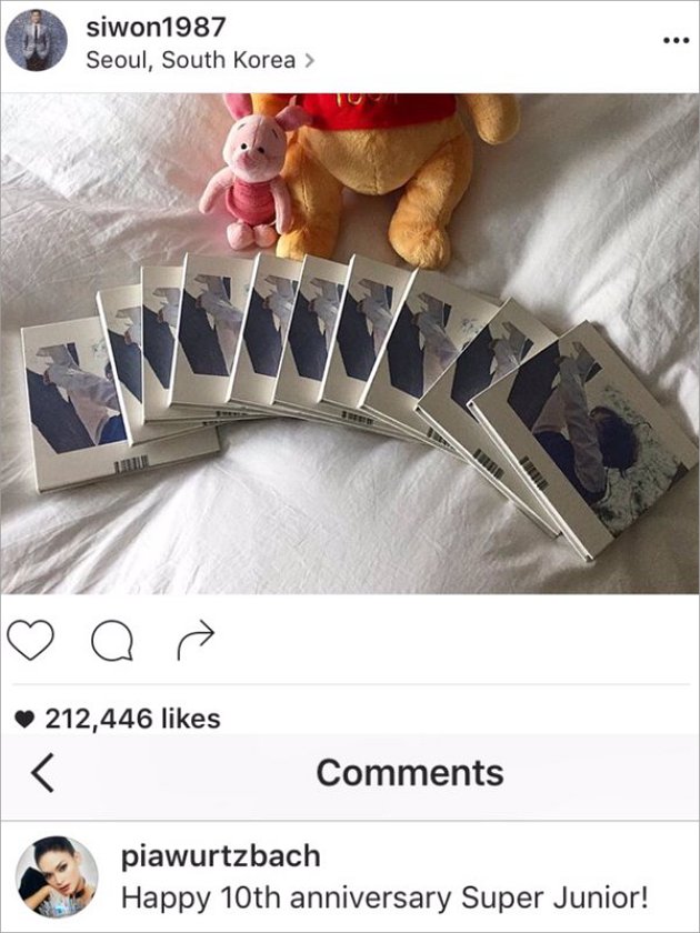 Rayakan Ultah ELF ke-10, Miss Universe Pia Tulis Komentar di IG Siwon