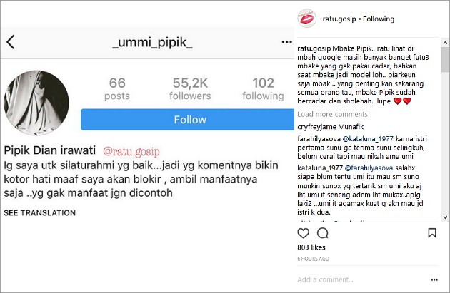 Pipik Dian Irawati Tanggapi Bijak Fotonya Tak Bercadar 