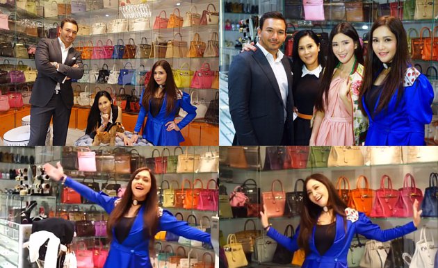 Maia Estianty Foto Bareng Ratusan Tas Branded