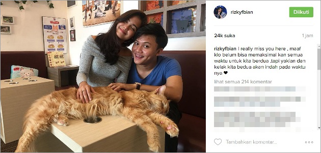 Posting Foto Mesra, Rizky Febian Baper Ngaku Kangen Vebby Palwita