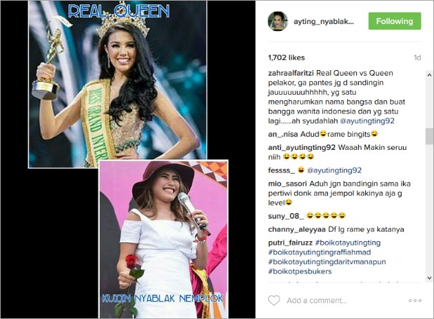 Ayu Ting Ting vs Miss Grand Internasional
