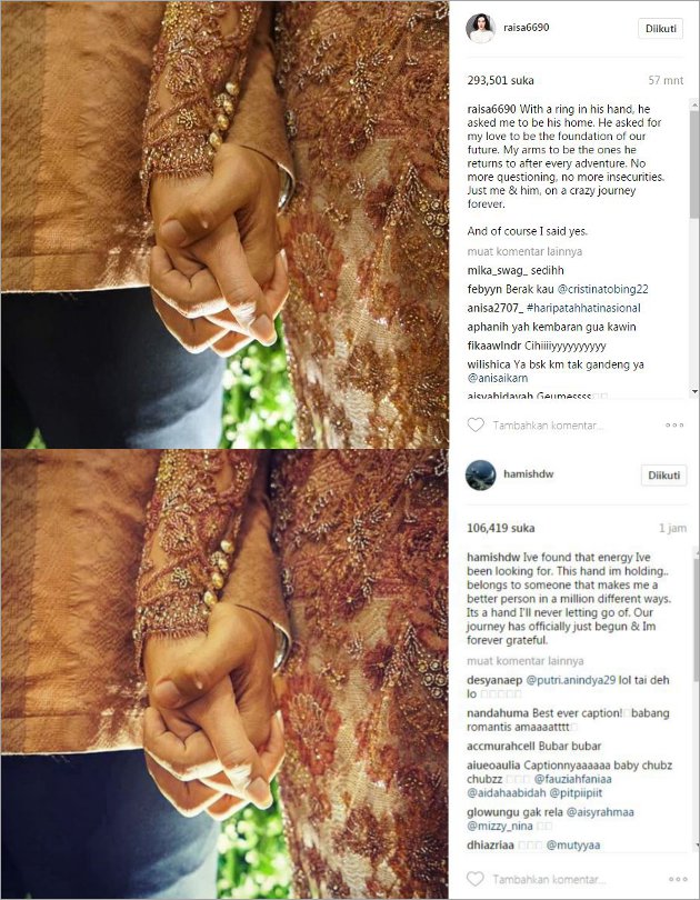 So Sweet, Begini Unggahan Foto Pertama Raisa dan Hamish ...