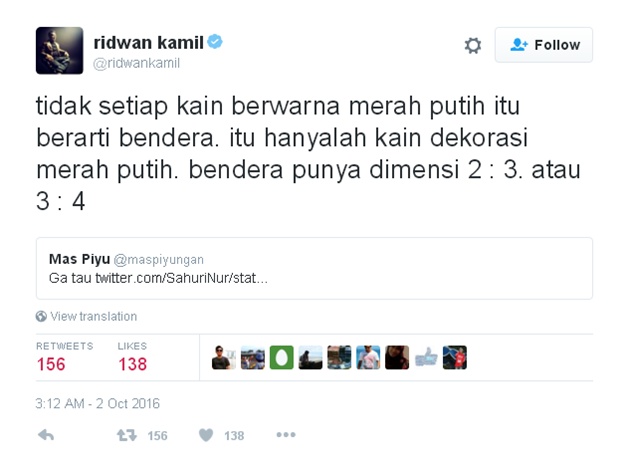 ridwan kamil bendera