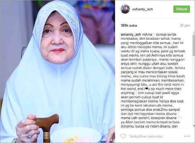 Ashanty Rindu Sang Bunda