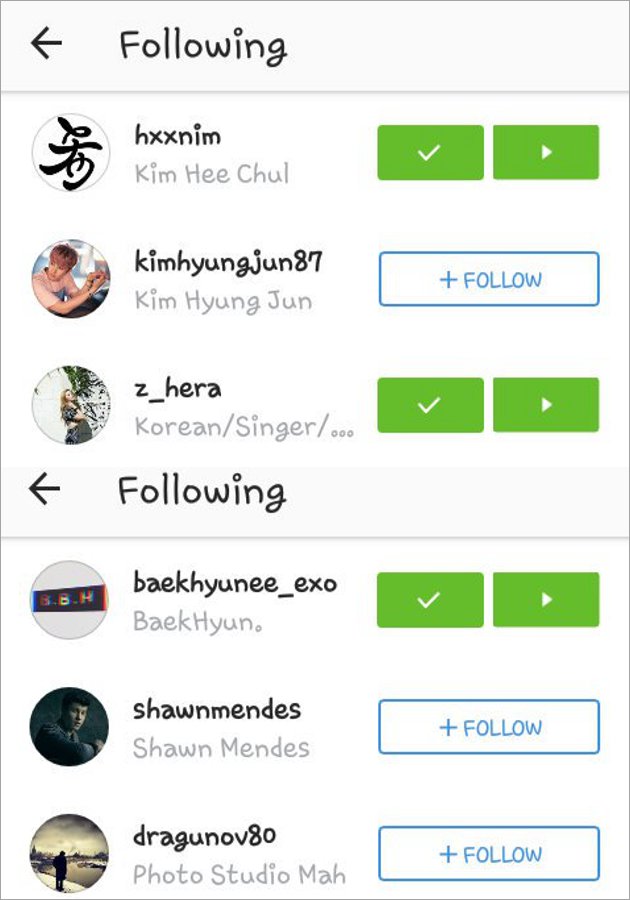 Baekhyun-Z.Hera Saling Follow