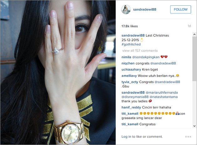 Wah, Sandra Dewi Ternyata Sudah Dilamar Pacar dengan 