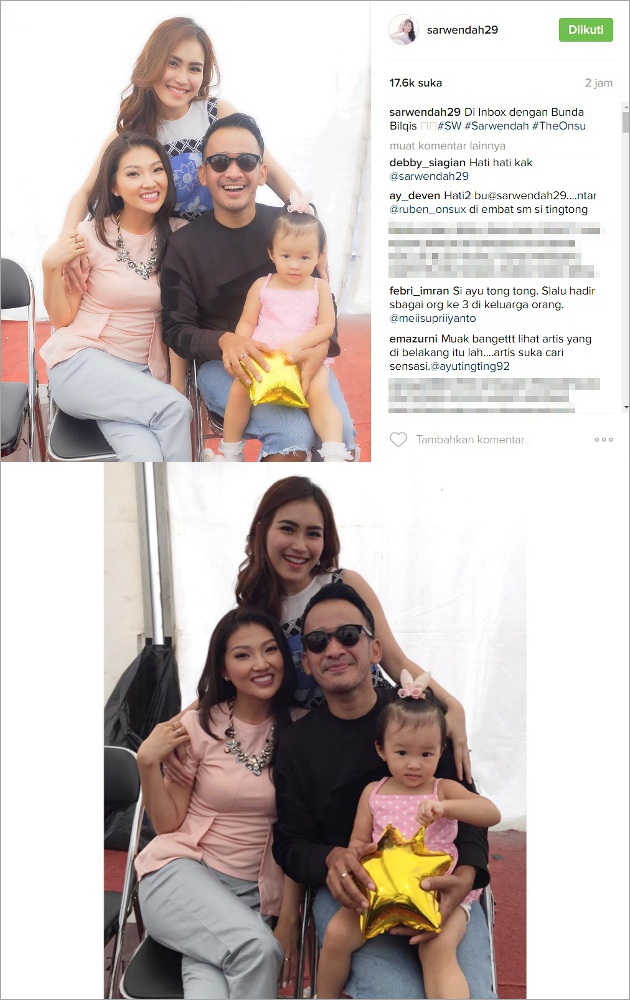 Usai Skandal Foto Bareng Mulan, Sarwendah Malah Unggah Pose dengan Ayu Ting Ting