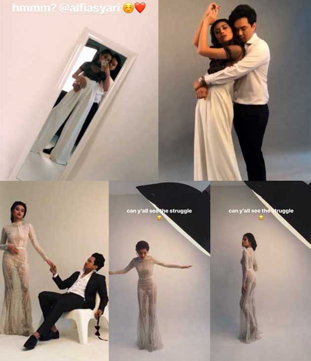 Seksi Pakai Gaun Terawang, Awkarin dan Pacar Pre-Wedding?