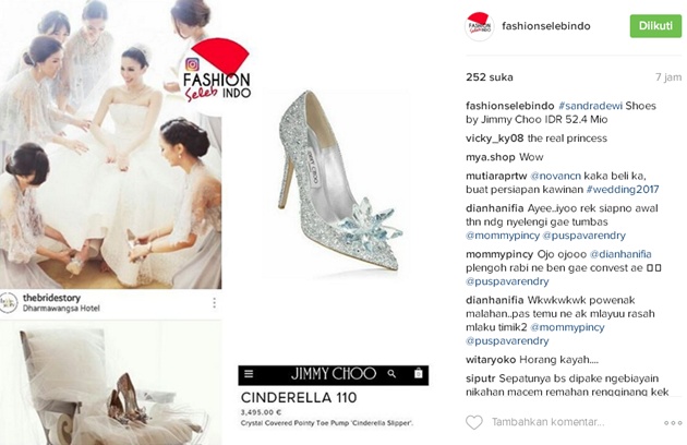 Harga Sepatu Cinderella Sandra Dewi