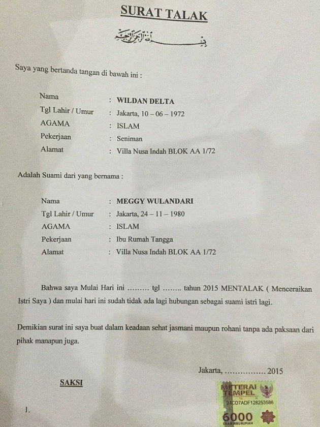 Contoh Surat Cerai Talak Informasi Seputar Dunia Militer