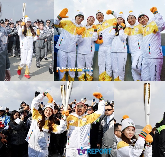 Bareng Yoo Jae Seok Cs, Cantiknya Suzy Jadi Pembawa Obor Pyeongchang Olympics