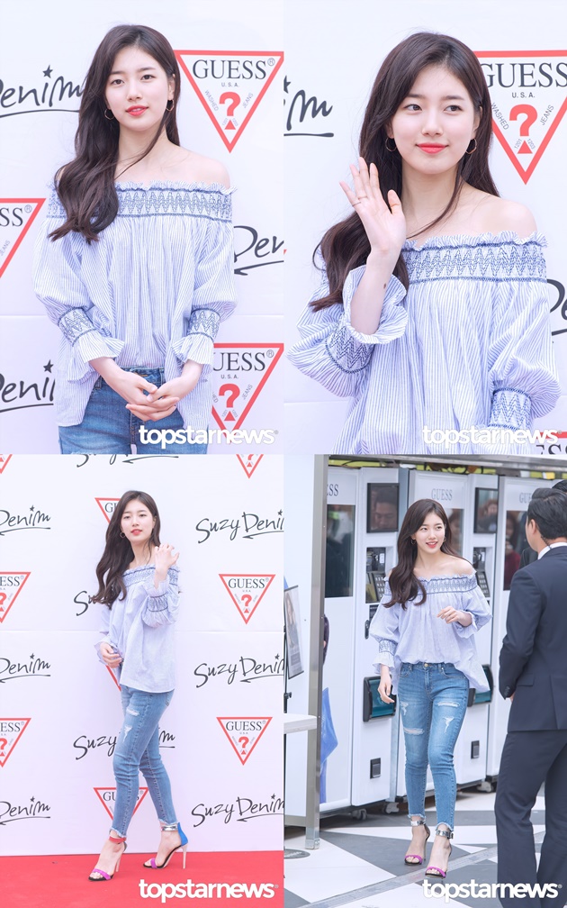 Ditinggal Lee Min Ho Wamil, Suzy Ceria Pamer Bahu Mulus di Fansign Hari Ini