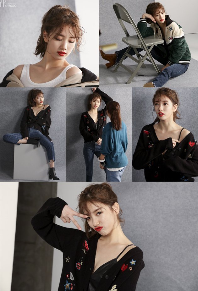 Goda Fans, Suzy Berani Pamer Belahan Dada Seksi di Pemotretan