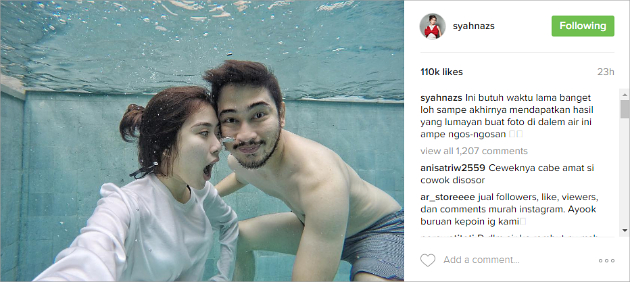 Pamer Foto Mesra Bareng Jeje di Bawah Air, Syanaz Sadiqah Malah Disebut Murahan