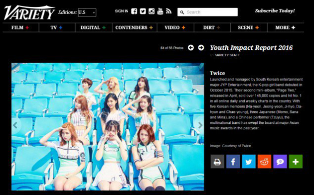 Bukan SNSD, Twice Masuk Daftar 'Youth Impact ' Versi Majalah Amerika