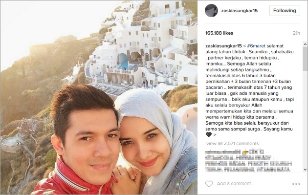 So Sweet, Ucapan Selamat Ultah Zaskia Untuk Irwansyah Ini 