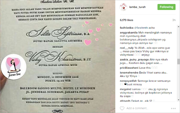 Undangan Nikah Acha Septriasa
