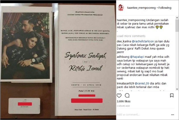 Undangan Syahnaz-Jeje