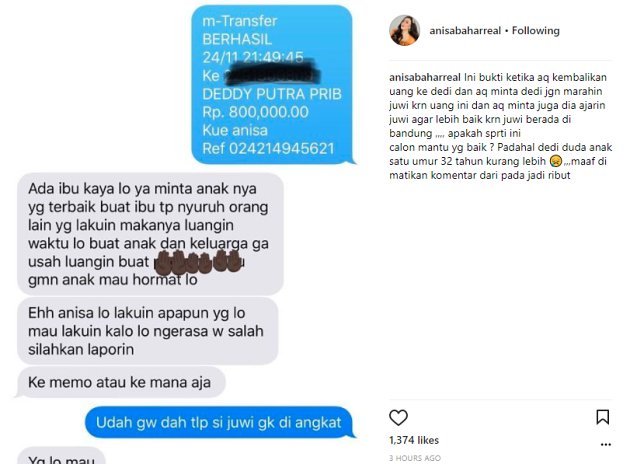 Kecewa Berat Annisa Bahar Unggah Chat  dengan Calon 