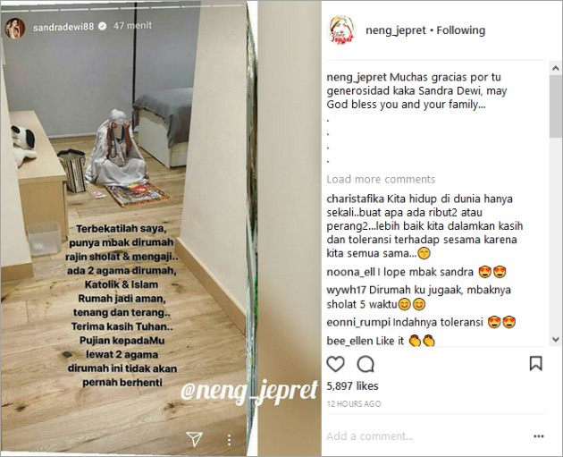 Sandra Dewi Unggah Foto ART Ngaji
